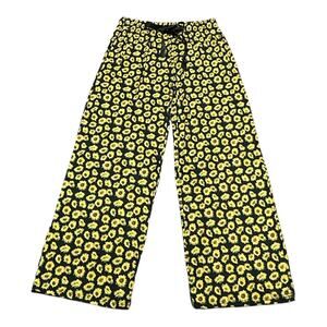 Simply Southern Pajama Lounge Pants Sunflower Black Yellow Medium / Large